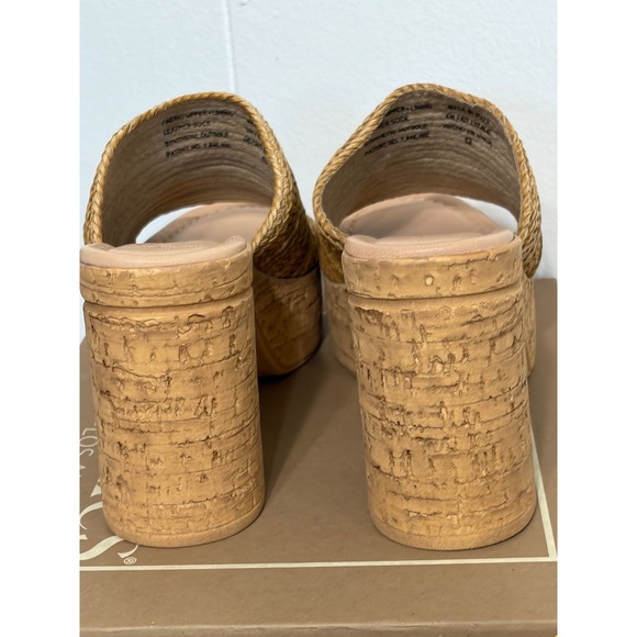 Seychelles Applause Tan Woven Platform Cork Block Heel Mules Size 9 - Picture 6 of 9